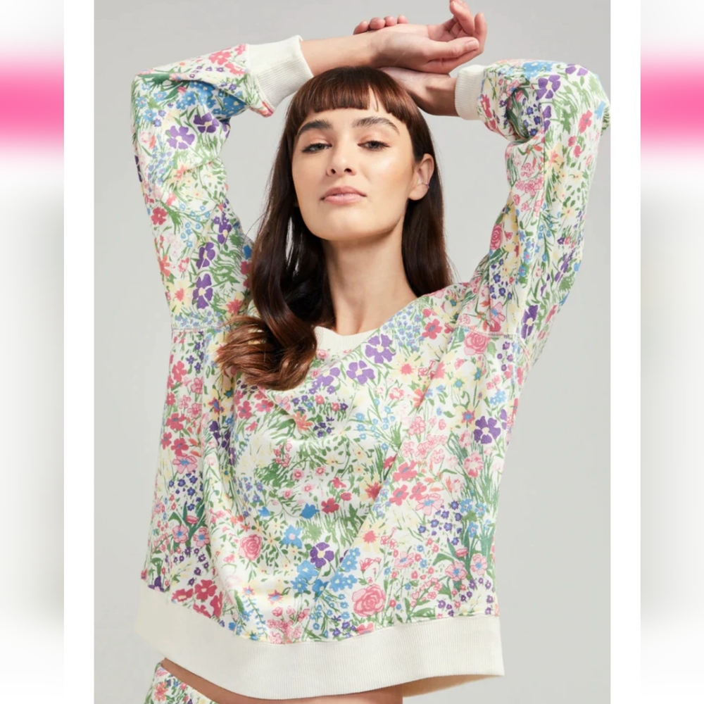 WILDFOX TUSCAN BOUQUET PULLOVER, SIZE L